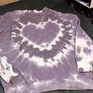 No Boundaries Purple Tie-Dye Heart Sweatshirt